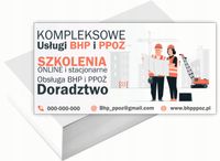Wizytówki firmowe 100szt WIELE RÓŻNYCH WZORÓW do wyboru USŁUGI BHP I PPOŻ