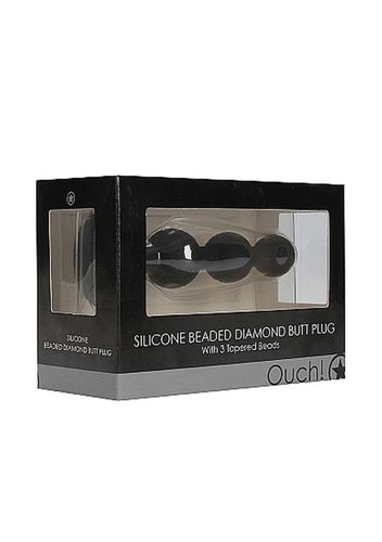 Silicone Beaded Diamond Butt Plug - Black na Arena.pl