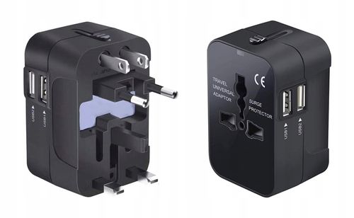 PRZEJŚCIÓWKA ŚWIAT ADAPTER GNIAZDKA USA UK EU USB na Arena.pl