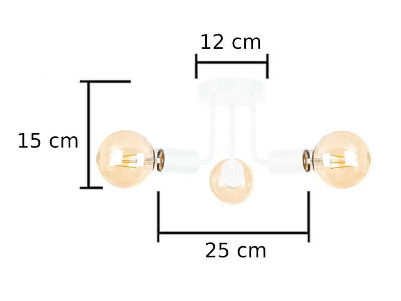 Lampa sufitowa 3xE27 LUNA WHITE zdjęcie 4