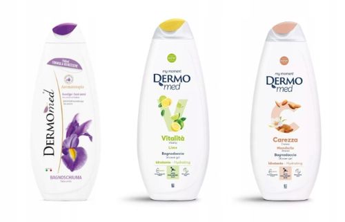 Dermomed Zestaw Żel Pod Prysznic X3 - Limonka, Migdał, Irys 750 Ml na Arena.pl