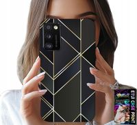 ETUI DO SAMSUNG GALAXY A41 - ZŁOTE RAMKI, ELEGANCKIE WZORY + SZKŁO
