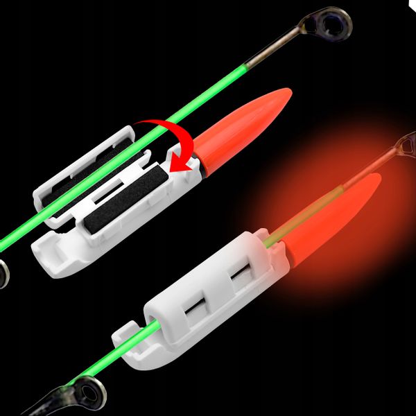 Świetlik elektroniczny sygnalizator brań na szczytówkę + bateria CR425 zdjęcie 9