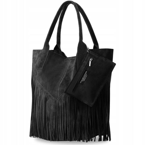 TOREBKA Worek Włoska Torba VERA PELLE Zamszowa SKÓRZANA Shopper Duża BOHO na Arena.pl