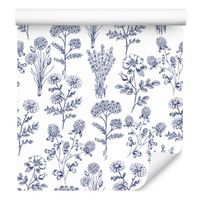 Tapeta kwiaty polne rośliny liście do sypialni