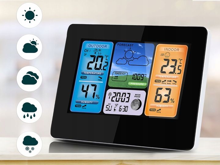 BEZPRZEWODOWA STACJA POGODY POGODOWA HIGROMETR zdjęcie 9