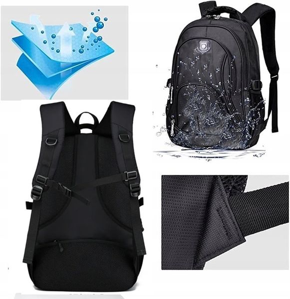 Plecak szkolny wielokomorowy czarny zdjęcie 3