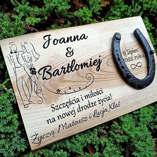 Prezent dla nowożeńców ślub podkowa na szczęście na Arena.pl