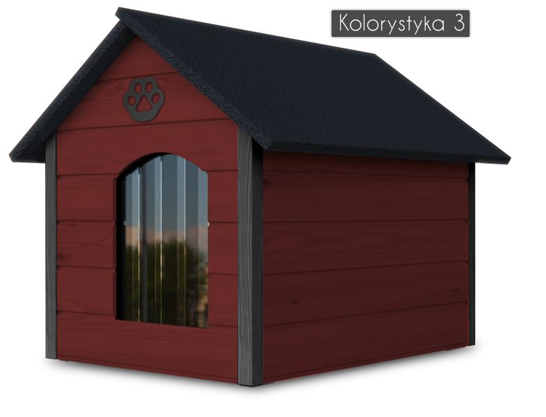 Różne kolory drewniana ocieplana buda dla psa XL solidna + kurtyna na Arena.pl