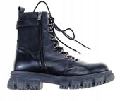 Botki Trapery Damskie Inuovo Skórzane Czarne r. 38