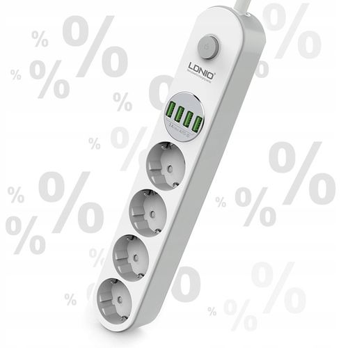 Listwa zasilająca 4 Gniazda + 4x USB Przedłużacz na Arena.pl