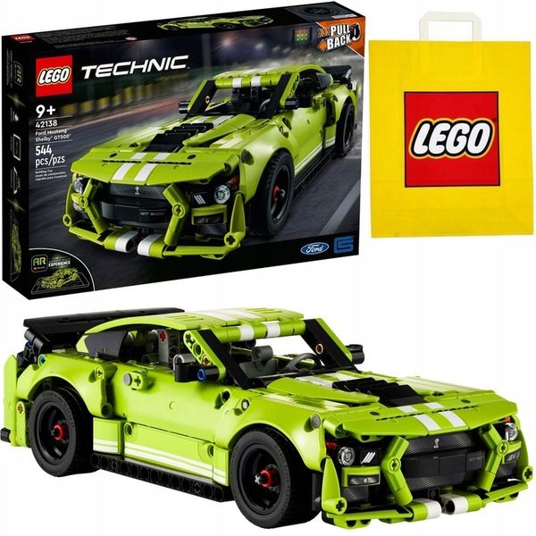 LEGO TECHNICS Samochód Ford Mustang Shelby + 2x silnik Pull&Back zdjęcie 4