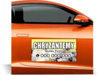 Magnes na samochód reklama magnetyczna 60x30 cm SPRZEDAŻ CHRYZANTEMY