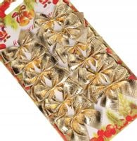 KOKARDKI KOKARDY NA CHOINKĘ STROIK12SZT BŁYSZCZĄCE