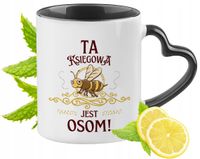 Dla Księgowej Kubek Czarny Z Uszkiem W Kształcie Serca Na Prezent
