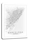 Barcelona mapa invert - obraz na płótnie 40x50 cm