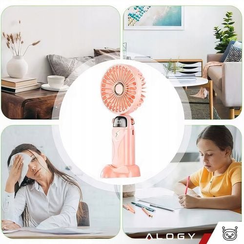 Wentylator wiatrak stojący ręczny biurkowy cichy mocny mały USB-C 1200 mAh na Arena.pl