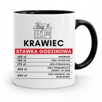 Kubek Czarny Dla Krawca Krawiec Stawka Godzinowa Z Nadrukiem Ze Zdjęciem