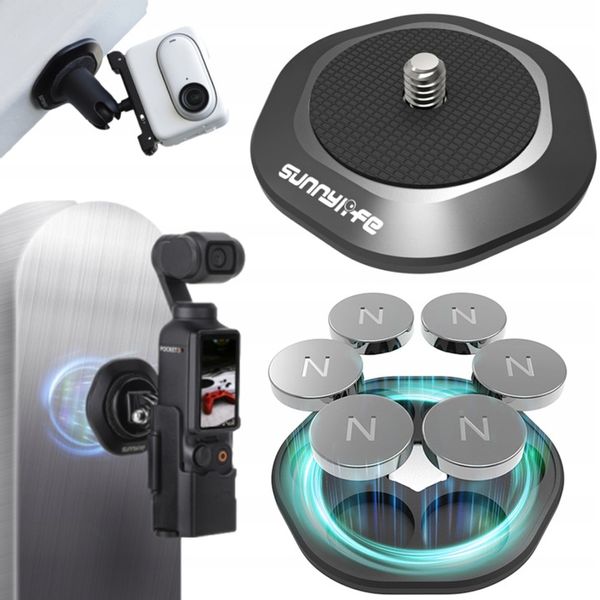 Mocny Uchwyt Magnetyczny Neodymowy Mocowanie Gwint 1/4 do DJI Osmo Pocket 3 zdjęcie 1