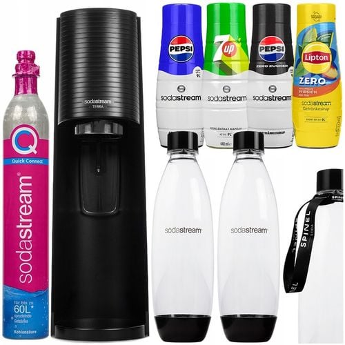 SATURATOR SODASTREAM TERRA 2 BUTELKI + 4x SYROPY PEPSI 7UP LIPTON na Arena.pl