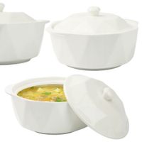 GEOMETRYCZNA WAZA PORCELANOWA 2,4L ELEGANCKA STYLOWA DO ZUPY ROSOŁU