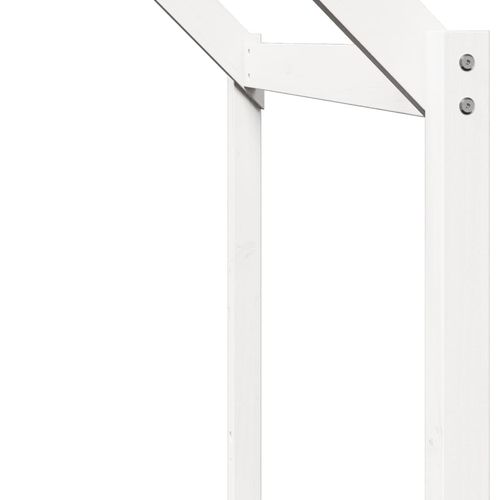 Łóżko na antresoli, z drabiną i dachem, białe, 90x200 cm, sosna na Arena.pl