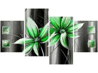 140CM 70 OBRAZ KWIATY ZIELONO ŚCIENNY