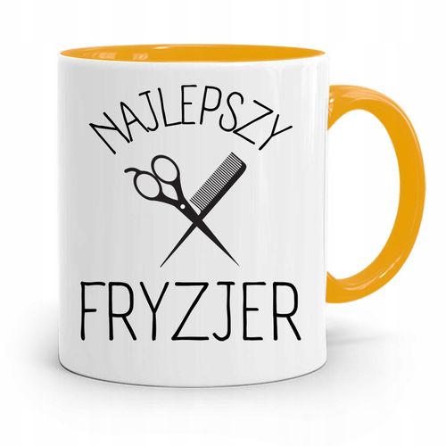 Kubek Żółty Fryzjera Fryzjerki Najlepszy Fryzjer Z Nadrukiem Ze Zdjęciem na Arena.pl