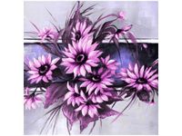 50X50CM SŁONECZNIKI FIOLECIE OBRAZ