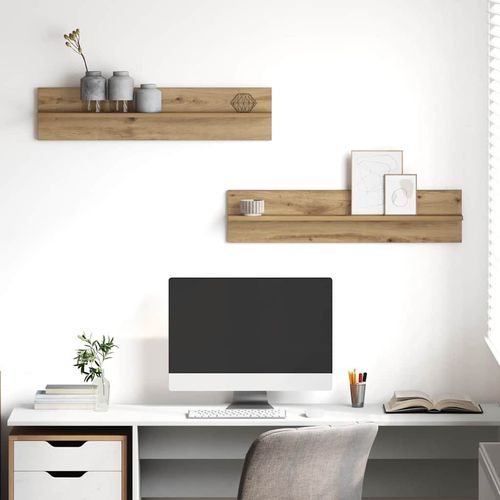 Półki ścienne z półką 2 pcs dąb artisan 80 x 11.5 x 18 cm na Arena.pl