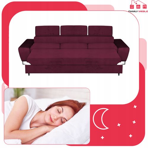 Zestaw mebli wypoczynkowych Bosso Sofa 3os fotele bordowe na Arena.pl