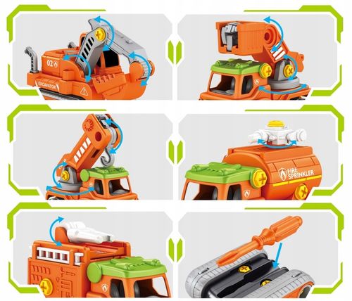 AUTO ROBOT DO SKRĘCANIA 5w1 LED TRANSFORMER XXL ZABAWKA KONSTRYKCYJNA na Arena.pl