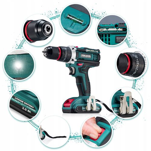 WIERTARKO WKRĘTARKA AKUMULATOROWA UDAROWA WIERTARKA 2xAKU METALOWA GŁOWICA na Arena.pl