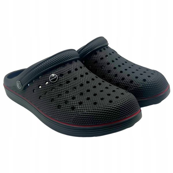 Czarne Męskie Klapki Kroksy Ogrodowe Piankowe Rozmiar 42 Wygodne Lekkie zdjęcie 4