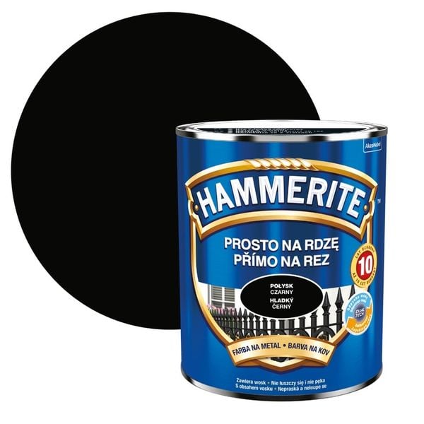 HAMMERITE NA RDZĘ 0,7L CZARNY POŁYSK zdjęcie 1