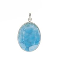 Zawieszka - larimar owalny w srebrze