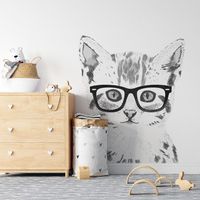 Naklejka Kot Miaurycy DK234 XXL Okulary rożowe