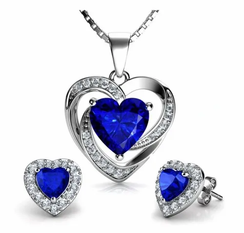 Serca Srebrny Komplet Cyrkonie Srebro 925 Prezent na Arena.pl