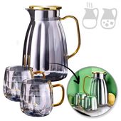 zestaw- dzbanek 1600ml z falowanymi ściankami z pokrywką + 2 szklanki