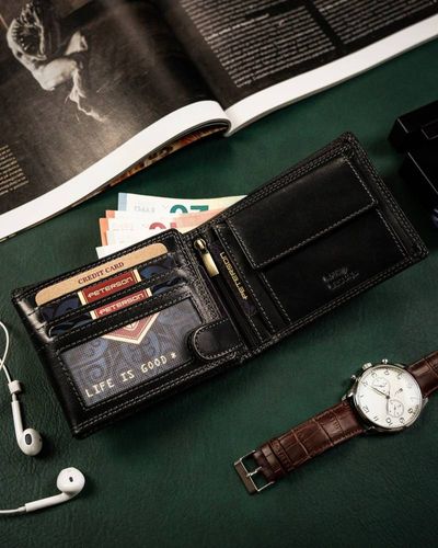 klasyczny, skórzany portfel męski z systemem rfid - peterson na Arena.pl