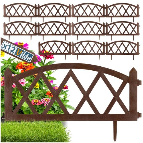 Płotek ogrodowy brązowy 57x25 cm 12 szt. na Arena.pl