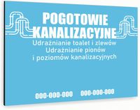 nadruk UV TABLICZKA reklamowa szyld POGOTOWIE KANALIZACYJNE 40x30 DIBOND