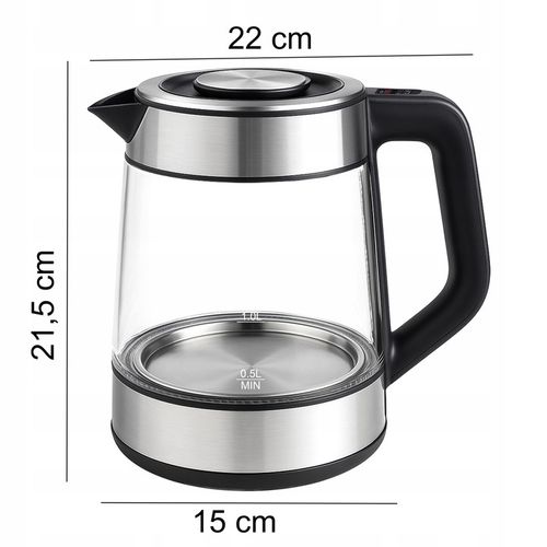 DUŻY CZAJNIK ELEKTRYCZNY 1,7L REGULACJA TEMPERATURY PODŚWIETLANY RGB na Arena.pl