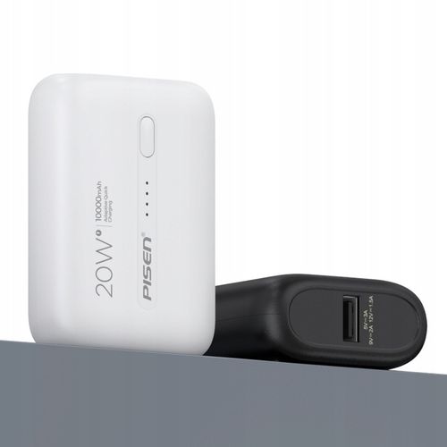 POWERBANK MINI SLIM 10000 mAh 20W USB C PD QC BIAŁY DO IPHONE APPLE + KABEL na Arena.pl