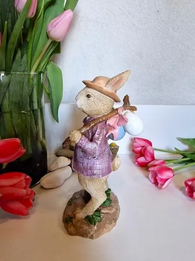 FIGURKA - WIELKANOCNY ZAJĄC KRÓLIK Z PISANKAMI II zdjęcie 7