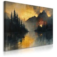 Obraz Na Płótnie Do Salonu Zachód Krajobraz Góry Abstrakcja 30cm x 20cm