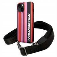 2 x ETUI HARDCASE KARL LAGERFELD KOLOROWE PASKI DO IPHONE 14/15/13 6,1" RÓŻ