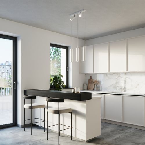 Wisząca lampa nad stół Ring SL.1098 Sollux z reflektorkami biała na Arena.pl