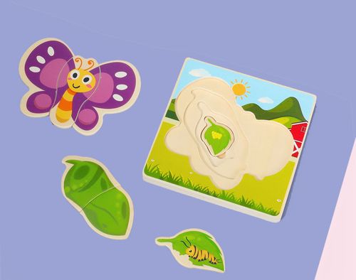 drewniane puzzle montessori dla dzieci motylek mwz-3155 na Arena.pl