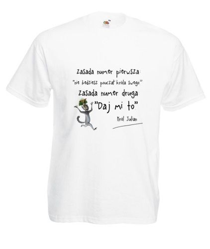 KOSZULKA WZORY KRÓL JULIAN TEKSTY PINGWINY na Arena.pl